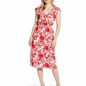 Bobeau Floral Surplice Woven Dress Size XS, S, M
